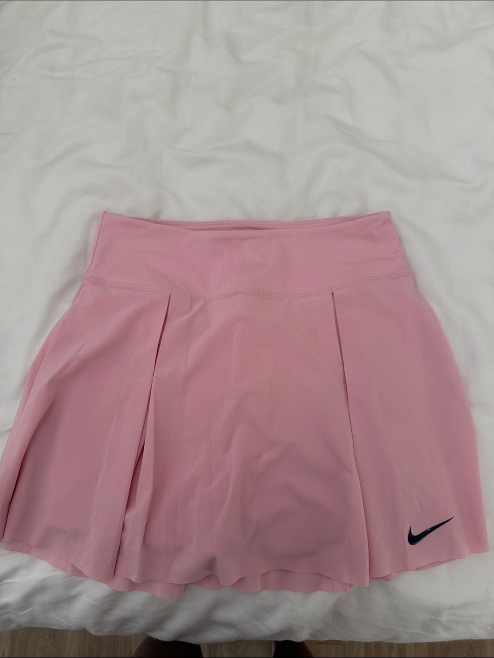 Nike Light Pink Pleated Tennis Skirt with Black Swoosh